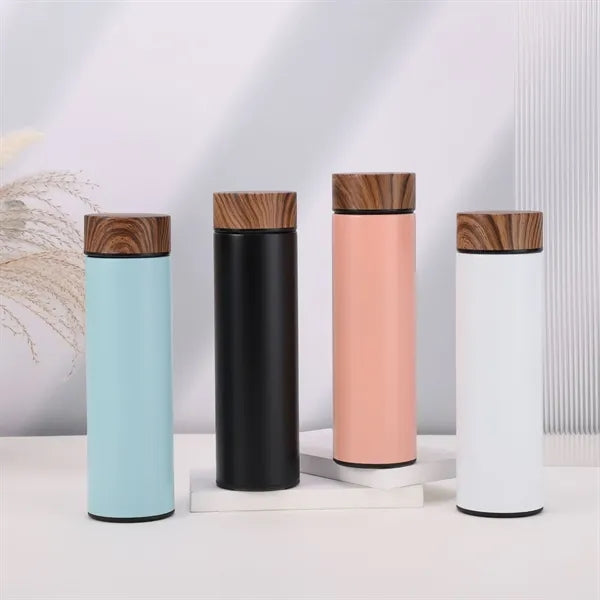 500ml Vacuum Insulated Water Bottle with Bamboo Lid