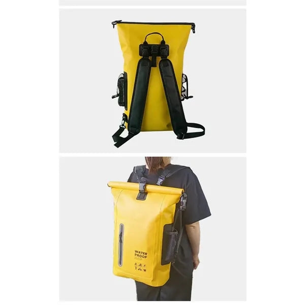 25L Waterproof PVC Backpack With Mesh Pocket