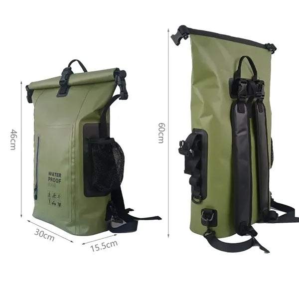 25L Waterproof PVC Backpack With Mesh Pocket