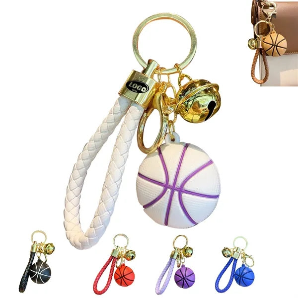 PVC Soft Rubber Basketball Keychain