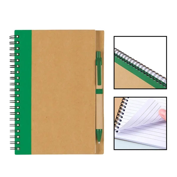 Eco-Inspired Spiral Notebook & Pen