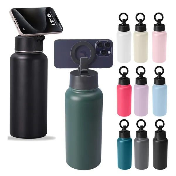 32oz Water Bottle with Magnetic Phone Holder