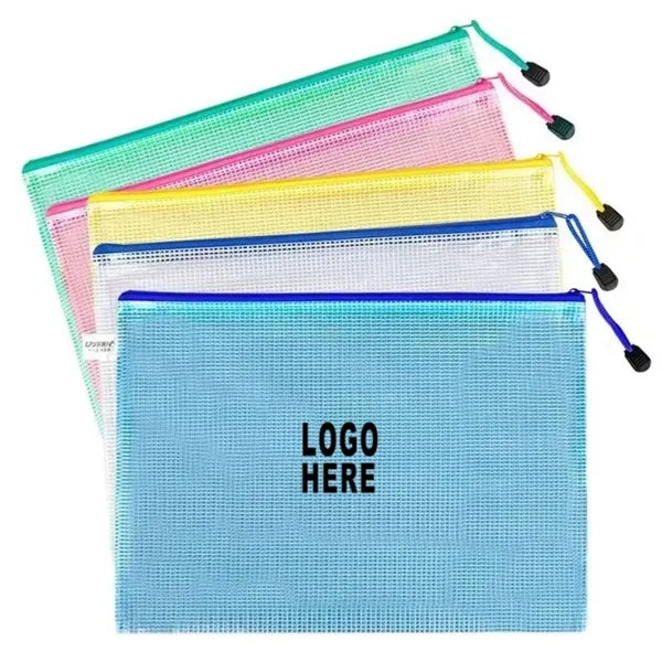 A5 Mesh Zipper Transparent File Bag