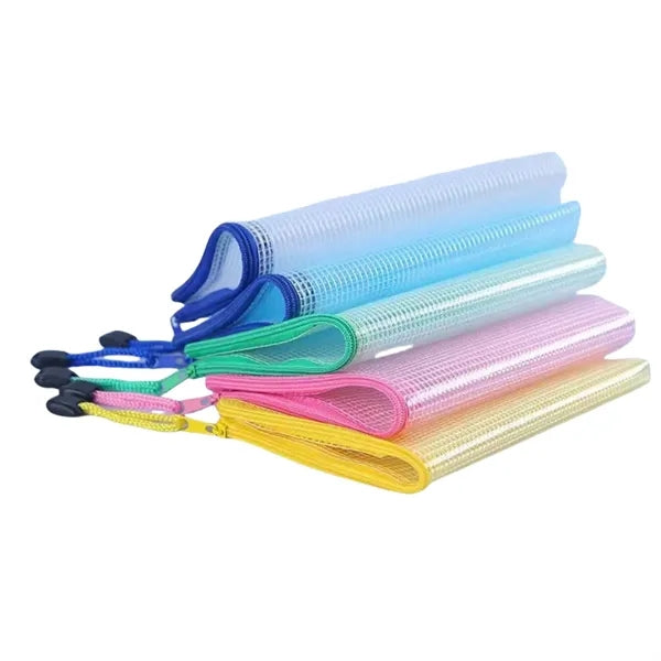 A5 Mesh Zipper Transparent File Bag