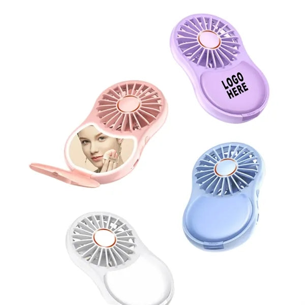 Makeup Mirror Charging Multi-function Folding Fan