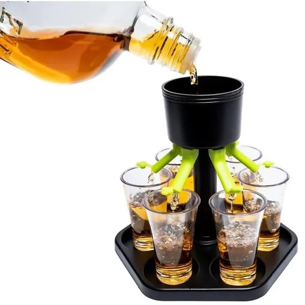 6 Shots Holder Pourer With Stoppers