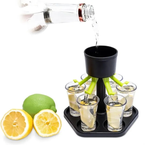 6 Shots Holder Pourer With Stoppers