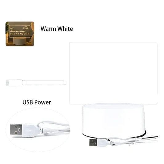 Acrylic Illusion Message Board 3D Led Lamp