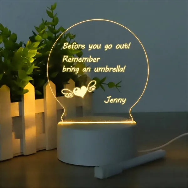 Acrylic Illusion Message Board 3D Led Lamp