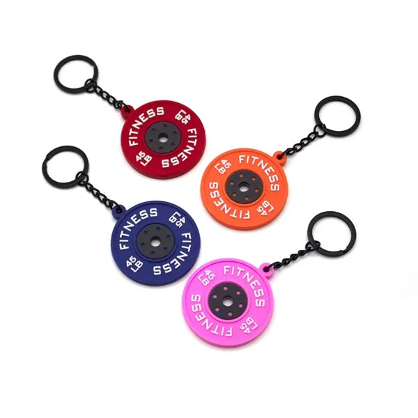 Dumbbell Plate Keychain