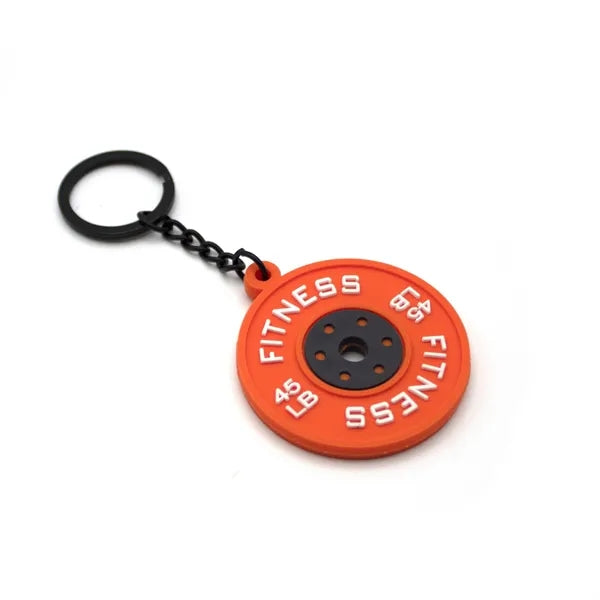 Dumbbell Plate Keychain