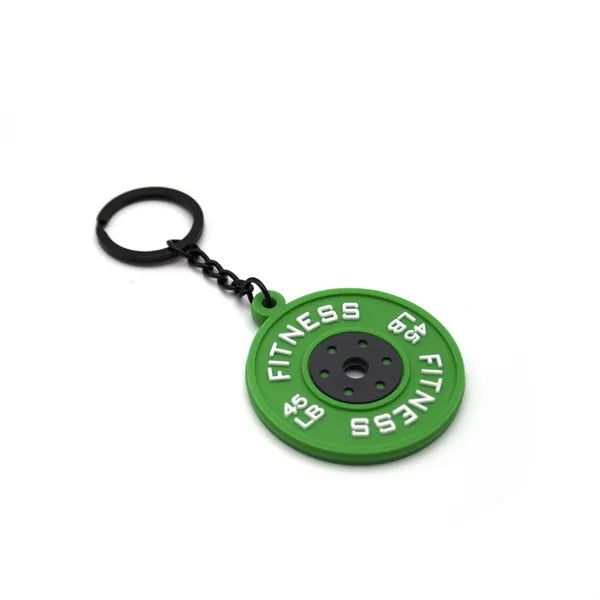 Dumbbell Plate Keychain