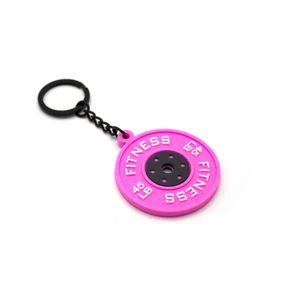 Dumbbell Plate Keychain