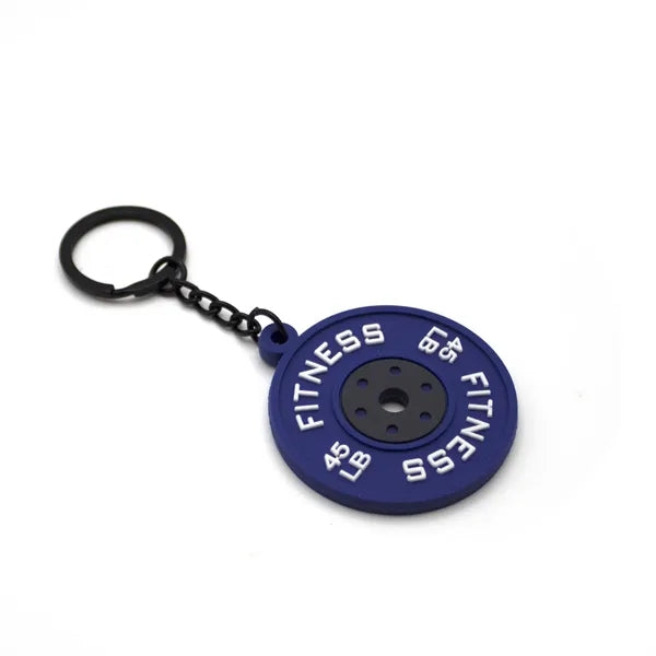 Dumbbell Plate Keychain