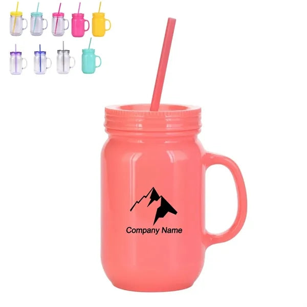 20Oz Solid Color Plastic With Handle Rooster Cup