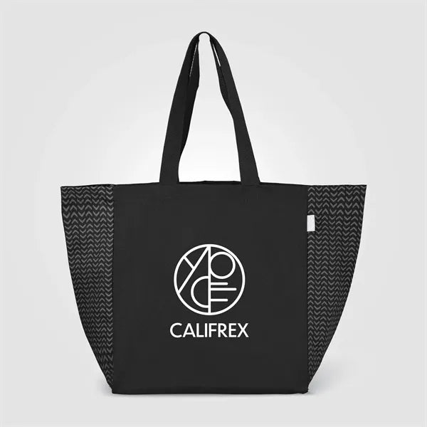 Toronto Recycled Cotton Chevron Tote Bag - 8 oz. Silkscreen