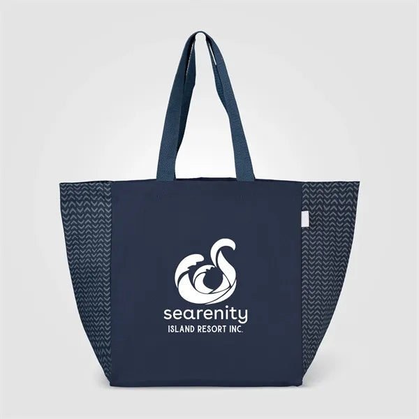 Toronto Recycled Cotton Chevron Tote Bag - 8 oz. Silkscreen