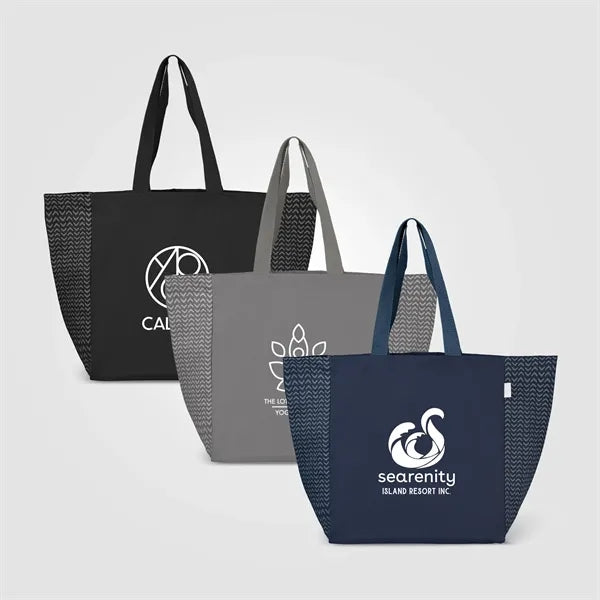 Toronto Recycled Cotton Chevron Tote Bag - 8 oz. Silkscreen