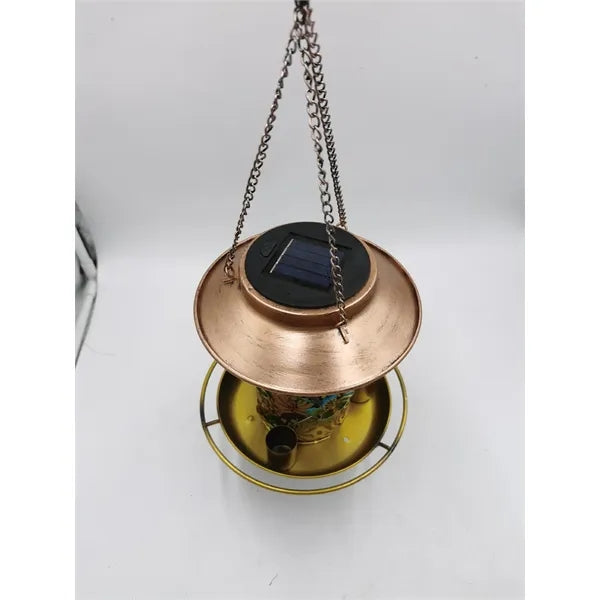 Solar Lantern Bird Feeder for Outdoors Hanging