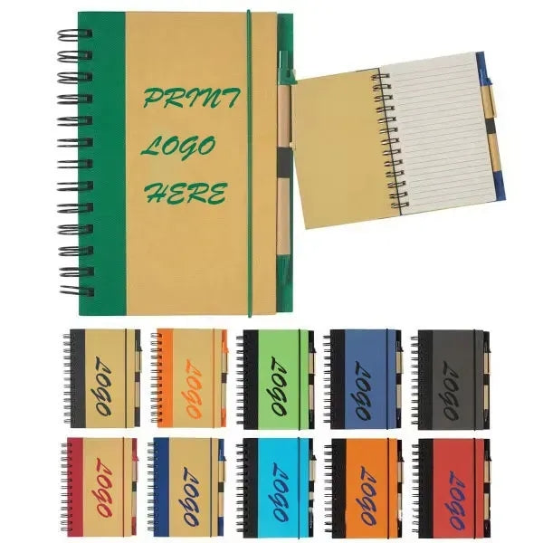 5" x 7" Eco Friendly Spiral Notebook and Pen