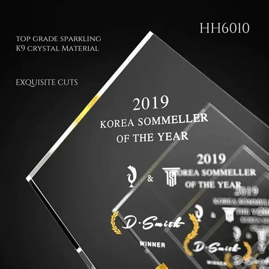 BULK Crystal Trophy Award for Employee Recognition