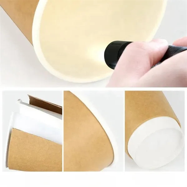 8/10/12/16 Oz. Double Wall Kraft Paper Cups w/Lids