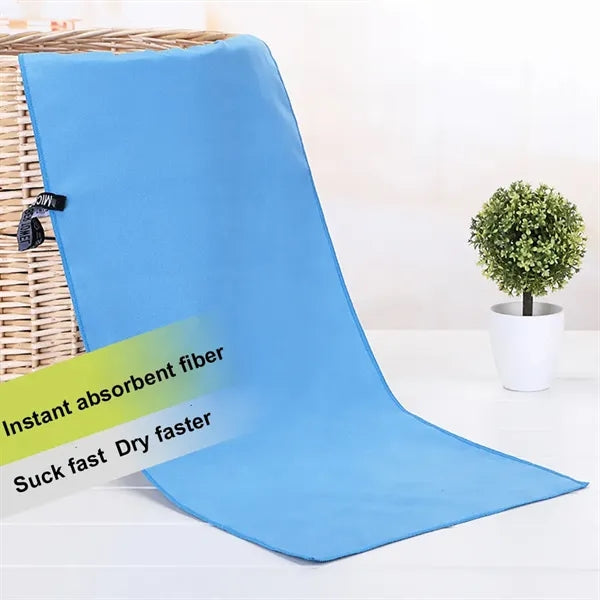 Logo Instant Dry Sport Towel With Storage Bag