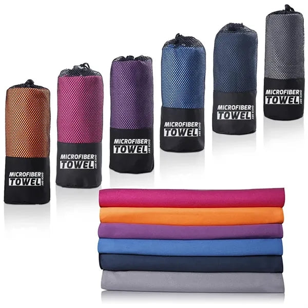 Logo Instant Dry Sport Towel With Storage Bag