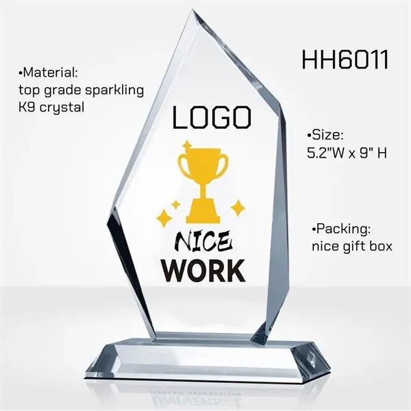 Engraved Crystal Trophy Award Plaque Supplier