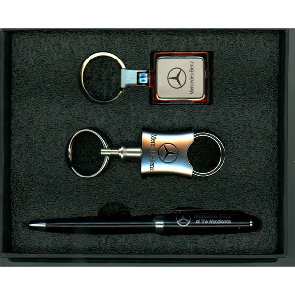Metal Valet Key Chains and Pen Gift Set