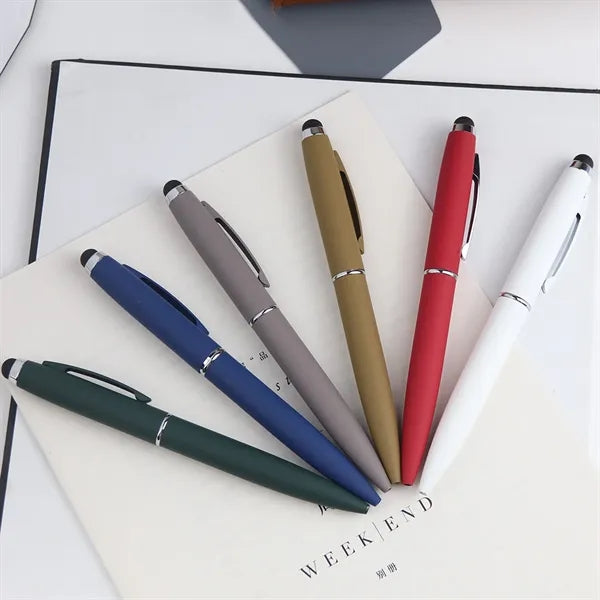 Rubber Coated Twist Metal Stylus Ballpoint Pen