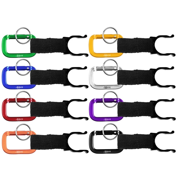 Carabiner with Strap and Bottle Holder