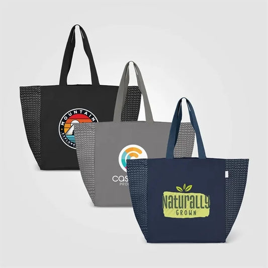 Toronto Recycled Cotton Chevron Tote Bag - Heat Transfer