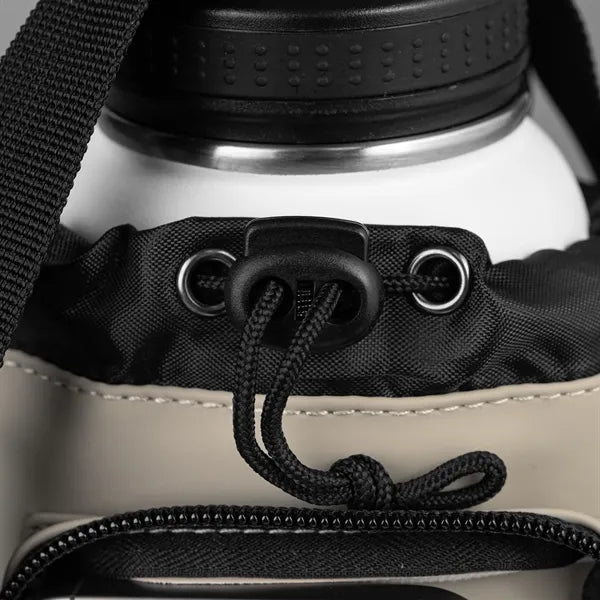 Malmo Recycled PU Zipper Pocket Bottle Bag - Silkscreen