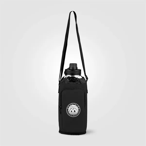 Malmo Recycled PU Zipper Pocket Bottle Bag - Silkscreen