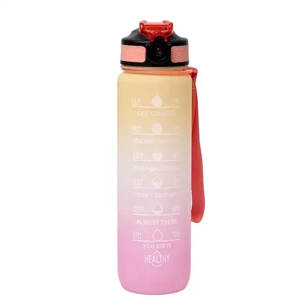 32 oz Water Bottle with Times to Drink and Straw