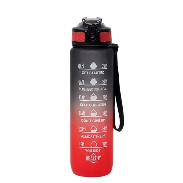 32 oz Water Bottle with Times to Drink and Straw