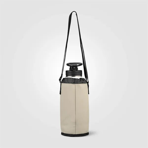 Malmo Recycled PU Zipper Pocket Bottle Bag - Heat Transfer