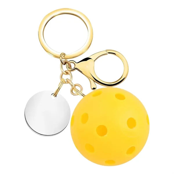 Pickleball Stainless Steel Keychain Sports Gifts