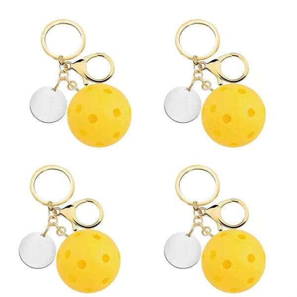 Pickleball Stainless Steel Keychain Sports Gifts
