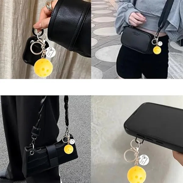 Pickleball Stainless Steel Keychain Sports Gifts