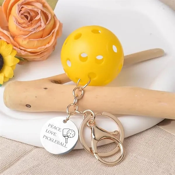Pickleball Stainless Steel Keychain Sports Gifts