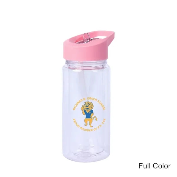 10 oz Kids Double Wall Plastic Snow Globe Tumbler with Straw