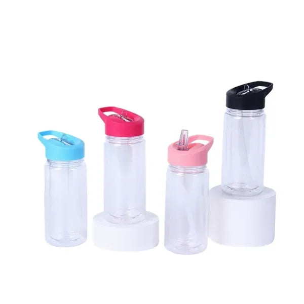 10 oz Kids Double Wall Plastic Snow Globe Tumbler with Straw