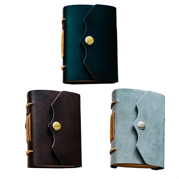 A7 Vintage Pocket Journal Portable Snap Button Notebook