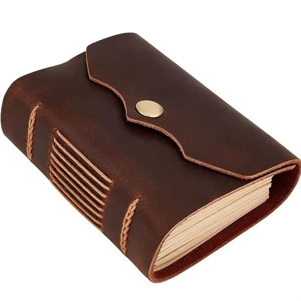 A7 Vintage Pocket Journal Portable Snap Button Notebook