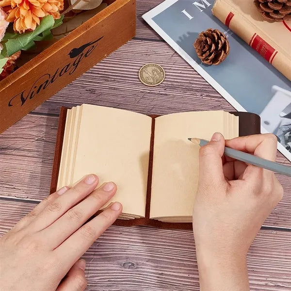 A7 Vintage Pocket Journal Portable Snap Button Notebook