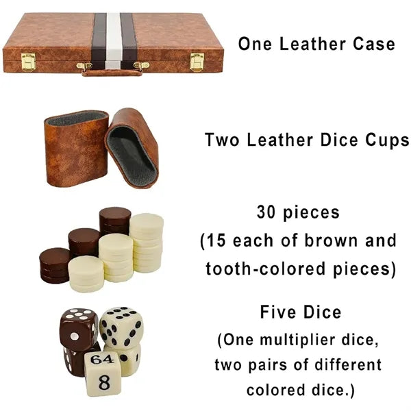 Folding Portable 15 Inch Classic Backgammon Set with Case