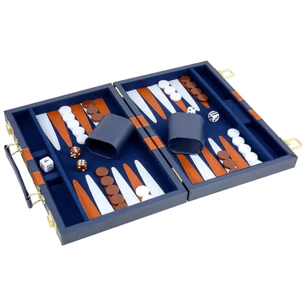 Folding Portable 15 Inch Classic Backgammon Set with Case