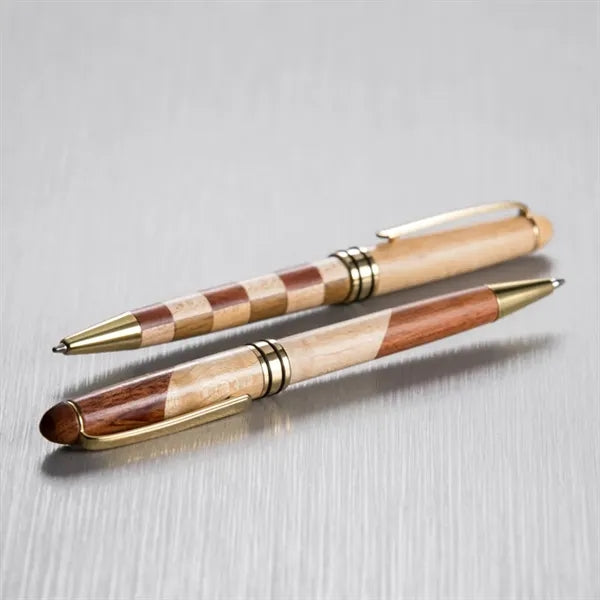 Wood Checkerboard Ballpoint Pen